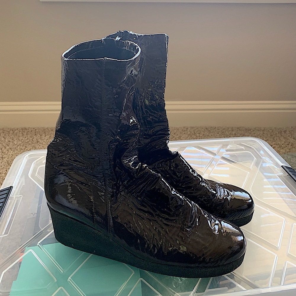 Arche LN Patent Pending calf wedge boots - patent leather brown size 41
